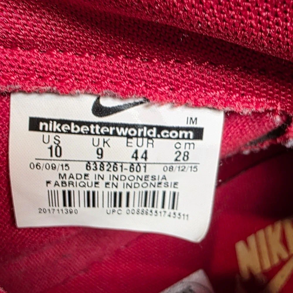 Nike Blazer Mid Premium Gym‎ High Top Sneakers Red Suede VTG 638261-601 Mens 10